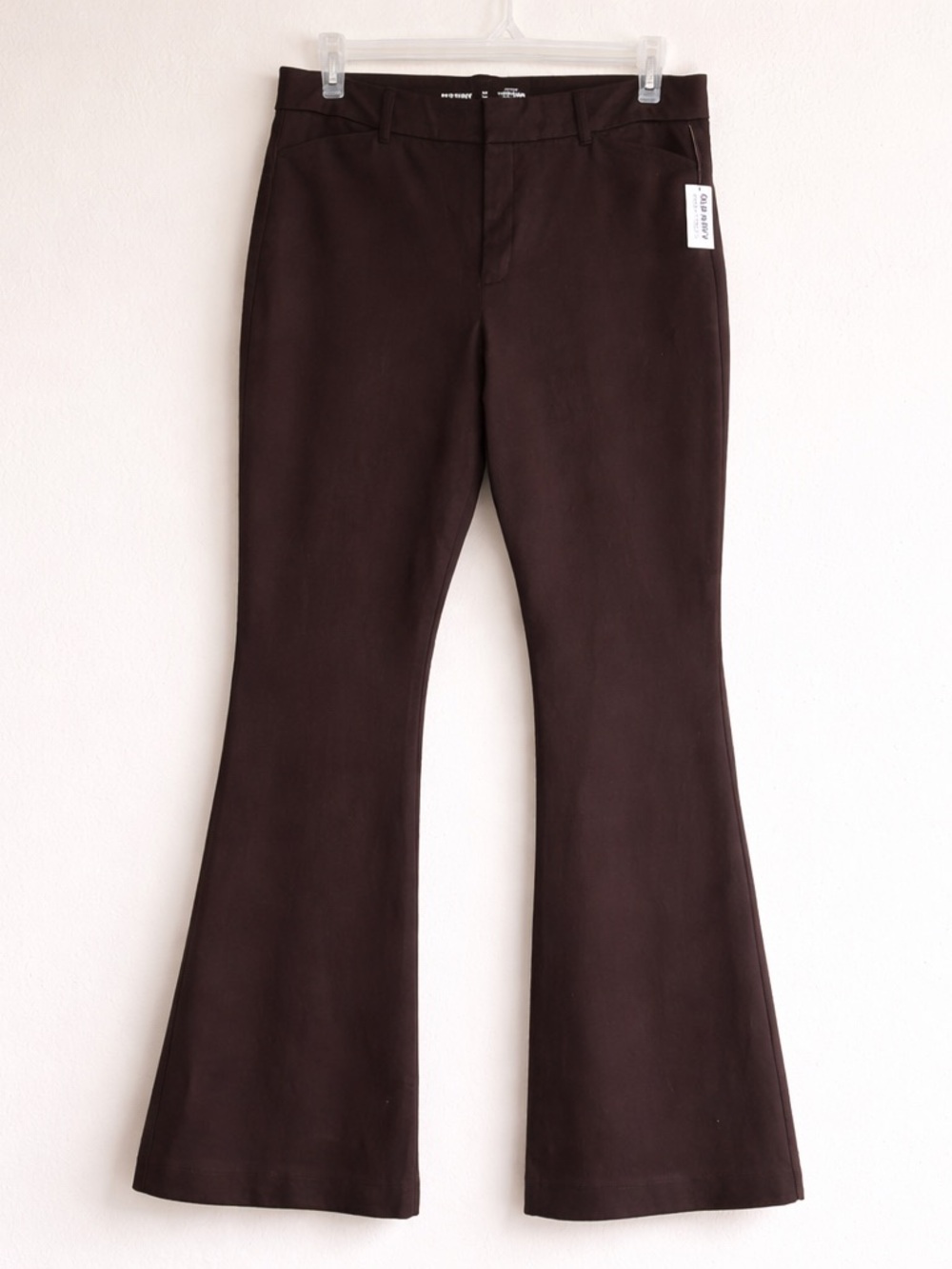 Old Navy Pixie Flare Pants Women’s Sz 14 Tall Dark Brown High Rise Stretch Work